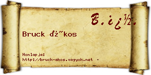 Bruck Ákos névjegykártya