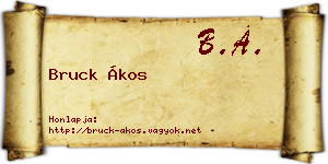 Bruck Ákos névjegykártya